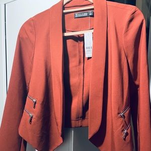 NY&Co 7th Avenue Design Studio Jacket | Color: Orange/Red| XS